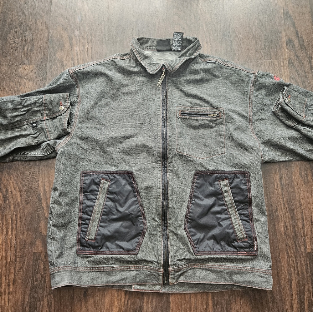 Vintage Rocawear Y2K Jean Jacket Denim size  HIP HOP RAP Urban